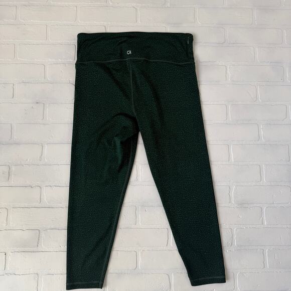 Gap Fit Women's Eclipse Green Print Yoga Capri 7/8 Pants Stretch sz L - Picture 3 of 6
